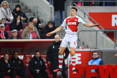 COLOGNE, ALMANY - 04.02.23: Maç 1 'de. Bundesliga 1.FC Koeln RB Leipzig 'e karşı RHEIN ENERGIE STADION