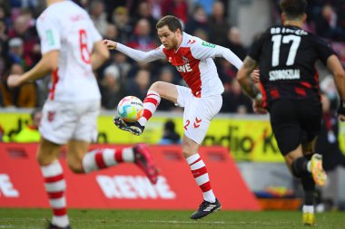 COLOGNE, ALMANY - 04.02.23: Maç 1 'de. Bundesliga 1.FC Koeln RB Leipzig 'e karşı RHEIN ENERGIE STADION