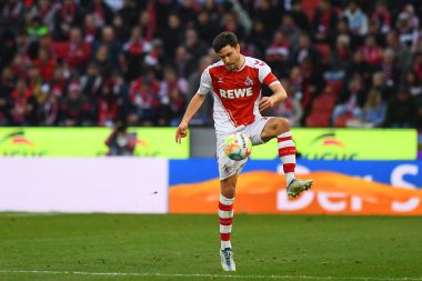 COLOGNE, ALMANY - 04.02.23 Jonas Hector. Maç 1 'de. Bundesliga 1.FC Koeln RB Leipzig 'e karşı RHEIN ENERGIE STADION