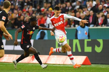COLOGNE, ALMANY - 04.02.23: Denis Huseinbasic. Maç 1 'de. Bundesliga 1.FC Koeln RB Leipzig 'e karşı RHEIN ENERGIE STADION