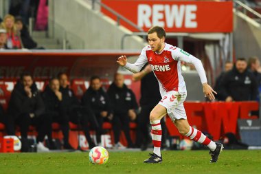 COLOGNE, ALMANY - 04.02.23: Maç 1 'de. Bundesliga 1.FC Koeln RB Leipzig 'e karşı RHEIN ENERGIE STADION