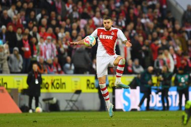 COLOGNE, ALMANY - 04.02.23: Maç 1 'de. Bundesliga 1.FC Koeln RB Leipzig 'e karşı RHEIN ENERGIE STADION