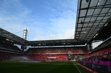 COLOGNE, ALMANY - 04.02.23: 1 maç. Bundesliga 1.FC Koeln RB Leipzig 'e karşı RHEIN ENERGIE STADION