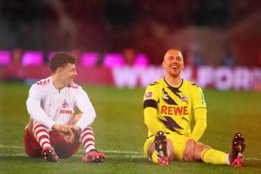 COLOGNE, ALMANY - 12.02.23: 1 maç. Bundesliga 1. FC Koeln Eintracht Frankfurt 'a karşı Rhein Enerji Stadyumu