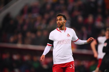 COLOGNE, ALMANY - 12.02.23 Linton Maina. Maç 1 'de. Bundesliga 1. FC Koeln Eintracht Frankfurt 'a karşı Rhein Enerji Stadyumu