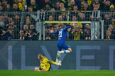 DORTMUND, GERMANY - 15.02.23: The match of match UEFA Champion League Borussia Dortmund vs FC Chelsea at SIGNAL IDUNA PARK