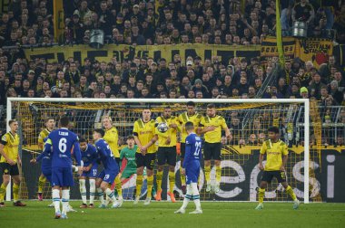 DORTMUND, GERMANY - 15.02.23: The match of match UEFA Champion League Borussia Dortmund vs FC Chelsea at SIGNAL IDUNA PARK