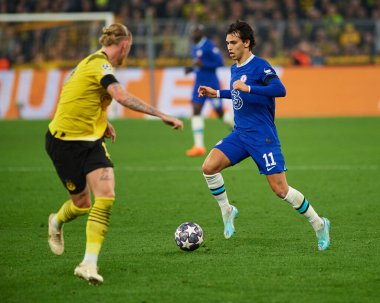 DORTMUND, GERMANY - 15.02.23: Joao Felix during The match of match UEFA Champion League Borussia Dortmund vs FC Chelsea at SIGNAL IDUNA PARK