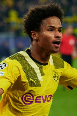 DORTMUND, GERMANY - 15.02.23: Karim Adeyemi. The match of match UEFA Champion League Borussia Dortmund vs FC Chelsea at SIGNAL IDUNA PARK