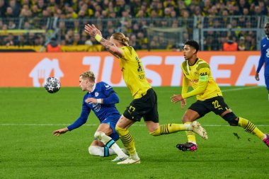 DORTMUND, GERMANY - 15.02.23: The match of match UEFA Champion League Borussia Dortmund vs FC Chelsea at SIGNAL IDUNA PARK
