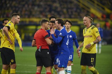 DORTMUND, GERMANY - 15.02.23: The match of match UEFA Champion League Borussia Dortmund vs FC Chelsea at SIGNAL IDUNA PARK