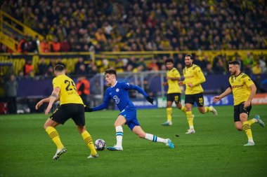 DORTMUND, GERMANY - 15.02.23: The match of match UEFA Champion League Borussia Dortmund vs FC Chelsea at SIGNAL IDUNA PARK