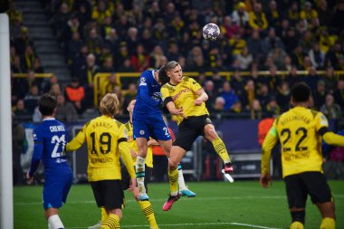 DORTMUND, GERMANY - 15.02.23: The match of match UEFA Champion League Borussia Dortmund vs FC Chelsea at SIGNAL IDUNA PARK