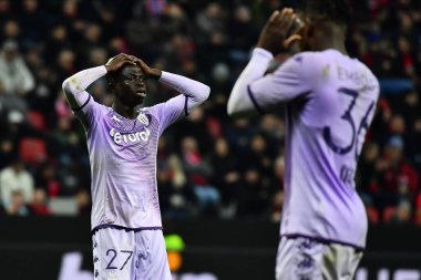 LEVERKUSEN, GERMANY - 16.02.23: Krepin Diatta. The match of match UEFA Europa League Bayer 04 Leverkusen vs AS Monaco FC at Bayarena