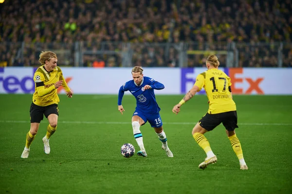 DORTMUND, GERMANY - 15.02.23: Mykhailo Mudryk during The match of match UEFA Champion League Borussia Dortmund vs FC Chelsea at SIGNAL IDUNA PARK