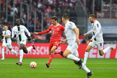 MOENCHENGLADBACH, GERMANY - FEBRUARY 18, 2023: The football match of Bundesliga Borussia Moenchengladbach vs Bayern Muenchen 