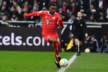 MOENCHENGLADBACH, GERMANY - FEBRUARY 18, 2023: The football match of Bundesliga Borussia Moenchengladbach vs Bayern Muenchen 