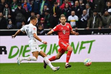 MOENCHENGLADBACH, GERMANY - FEBRUARY 18, 2023: The football match of Bundesliga Borussia Moenchengladbach vs Bayern Muenchen 