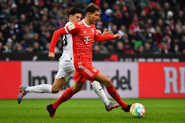 MOENCHENGLADBACH, GERMANY - FEBRUARY 18, 2023: The football match of Bundesliga Borussia Moenchengladbach vs Bayern Muenchen 