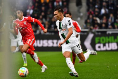 MOENCHENGLADBACH, GERMANY - FEBRUARY 18, 2023: The football match of Bundesliga Borussia Moenchengladbach vs Bayern Muenchen 