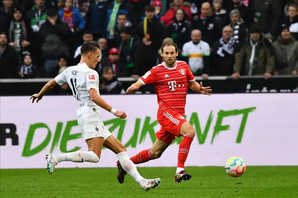MOENCHENGLADBACH, GERMANY - FEBRUARY 18, 2023: The football match of Bundesliga Borussia Moenchengladbach vs Bayern Muenchen 