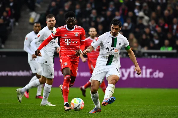 MOENCHENGLADBACH, GERMANY - FEBRUARY 18, 2023: The football match of Bundesliga Borussia Moenchengladbach vs Bayern Muenchen 