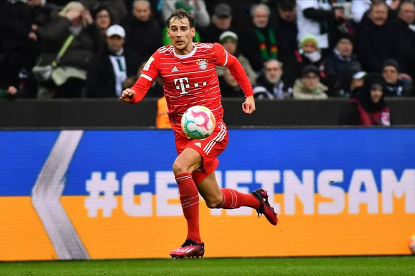 MOENCHENGLADBACH, GERMANY - FEBRUARY 18, 2023: The football match of Bundesliga Borussia Moenchengladbach vs Bayern Muenchen 