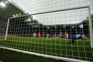MOENCHENGLADBACH, GERMANY - MARCH 4, 2023: The football match of Bundesliga Borussia Moenchengladbach vs Freiburg