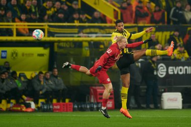 GERMANY, DORTMUND - 3 Mart 2023: Bundesliga Borussia Dortmund 'un Signal Iduna Park' taki RB Leipzig 'e karşı maçı