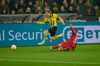 GERMANY, DORTMUND - 3 Mart 2023: Bundesliga Borussia Dortmund 'un Signal Iduna Park' taki RB Leipzig 'e karşı maçı