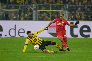 GERMANY, DORTMUND - 3 Mart 2023: Bundesliga Borussia Dortmund 'un Signal Iduna Park' taki RB Leipzig 'e karşı maçı