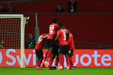 LEVERKUSEN, GERMANY - 09.03.23: Bayarena 'da UEFA Avrupa Ligi Bayer 04 Leverkusen-Ferencvaros Budapeşte maçı