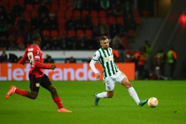 LEVERKUSEN, GERMANY - 09.03.23: Bayarena 'da UEFA Avrupa Ligi Bayer 04 Leverkusen-Ferencvaros Budapeşte maçı