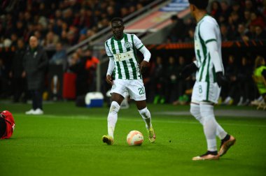 LEVERKUSEN, ALMANY - 09.03.23: Adama Traore. Maç UEFA Avrupa Ligi Bayer 04 Leverkusen ile Ferencvaros Budapeşte arasında oynanacak.