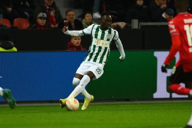 LEVERKUSEN, ALMANY - 09.03.23: Adama Traore. Maç UEFA Avrupa Ligi Bayer 04 Leverkusen ile Ferencvaros Budapeşte arasında oynanacak.