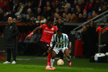 LEVERKUSEN, GERMANY - 09.03.23: Bayarena 'da UEFA Avrupa Ligi Bayer 04 Leverkusen-Ferencvaros Budapeşte maçı