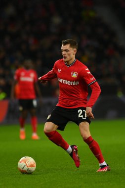 LEVERKUSEN, ALMANY - 09.03.23 Florian Wirtz. Maç UEFA Avrupa Ligi Bayer 04 Leverkusen ile Ferencvaros Budapeşte arasında oynanacak.
