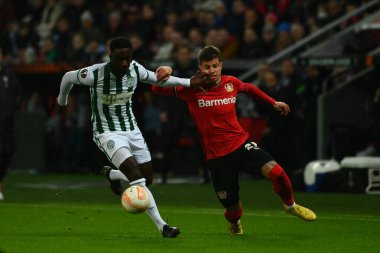 LEVERKUSEN, ALMANY - 09.03.23: Maç UEFA Avrupa Ligi Bayer 04 Leverkusen ile Ferencvaros Budapeşte arasında oynanacak.