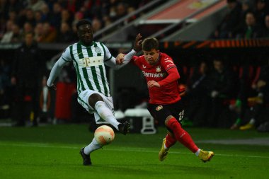 LEVERKUSEN, ALMANY - 09.03.23: Maç UEFA Avrupa Ligi Bayer 04 Leverkusen ile Ferencvaros Budapeşte arasında oynanacak.