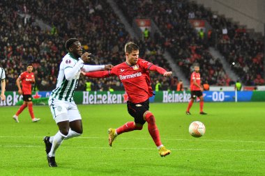 LEVERKUSEN, ALMANY - 09.03.23: Maç UEFA Avrupa Ligi Bayer 04 Leverkusen ile Ferencvaros Budapeşte arasında oynanacak.