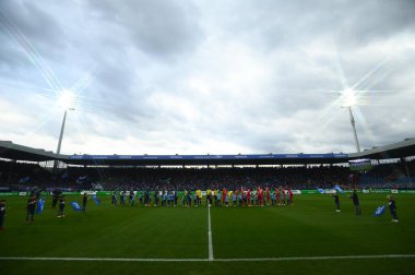 BOCHUM, GERMANY - 18 Mart 2023: VfL Bochum 1848 Vonovia Ruhr Stadyumu 'nda RB Leipzig' e karşı oynanan futbol maçı
