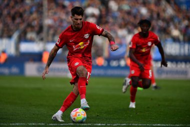 BOCHUM, Almanya - 18 Mart 2023: Dominik Szoboszlai. Bundesliga VfL Bochum 1848-RB Leipzig maçı Vonovia Ruhr Stadyumu 'nda oynanmıştır.