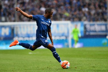 BOCHUM, ALMANY - 18 Mart 2023 Christopher Antwi-Adjei. Bundesliga VfL Bochum 1848-RB Leipzig maçı Vonovia Ruhr Stadyumu 'nda oynanmıştır.