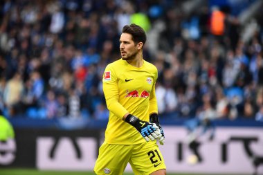 BOCHUM, ALMANY - 18 Mart 2023 Janis Blaswich. Bundesliga VfL Bochum 1848-RB Leipzig maçı Vonovia Ruhr Stadyumu 'nda oynanmıştır.