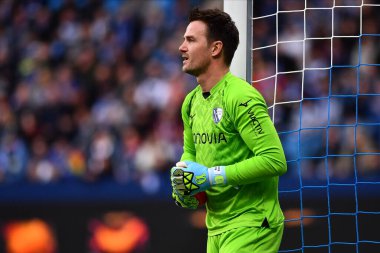 BOCHUM, ALMANY - 18 Mart 2023 Manuel Riemann. Bundesliga VfL Bochum 1848-RB Leipzig maçı Vonovia Ruhr Stadyumu 'nda oynanmıştır.