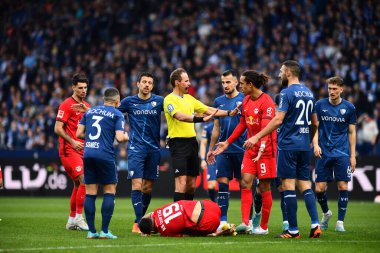 BOCHUM, GERMANY - 18 Mart 2023: VfL Bochum 1848 Vonovia Ruhr Stadyumu 'nda RB Leipzig' e karşı oynanan futbol maçı