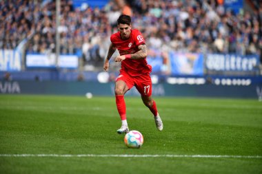 BOCHUM, Almanya - 18 Mart 2023: Dominik Szoboszlai. Bundesliga VfL Bochum 1848-RB Leipzig maçı Vonovia Ruhr Stadyumu 'nda oynanmıştır.