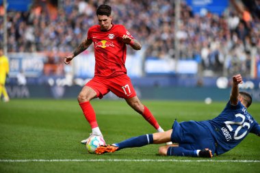 BOCHUM, Almanya - 18 Mart 2023: Dominik Szoboszlai. Bundesliga VfL Bochum 1848-RB Leipzig maçı Vonovia Ruhr Stadyumu 'nda oynanmıştır.