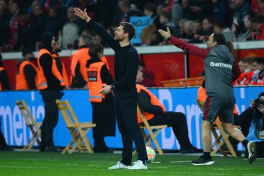 LEVERKUSEN, ALMANY - 19.03.23: Xabi Alonso. Bundesliga maçı Bayer 04 Leverkusen, Bayarena 'da Bayern Muenchen' e karşı.