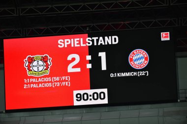 LEVERKUSEN, GERMANY - 19.03.23: The Bundesliga match FC Bayer 04 Leverkusen vs Bayern Muenchen at Bayarena